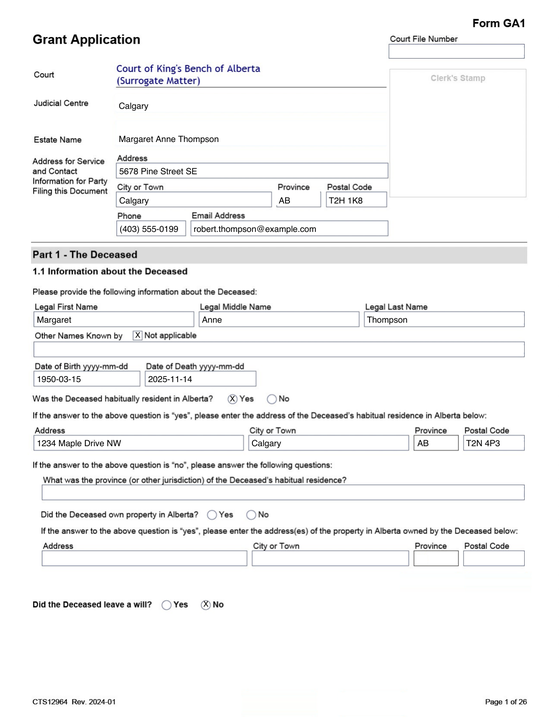 GA1 Grant Application